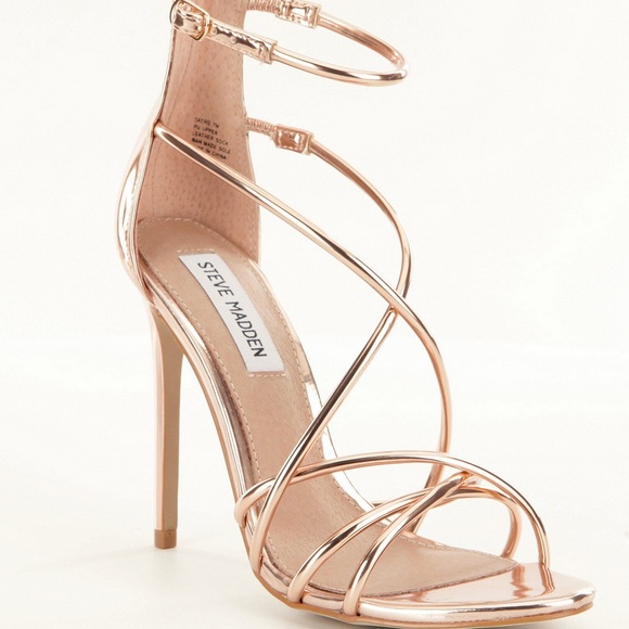 Steve Madden Shoes | Steve Madden Rose Gold Strappy Heels | Poshmark